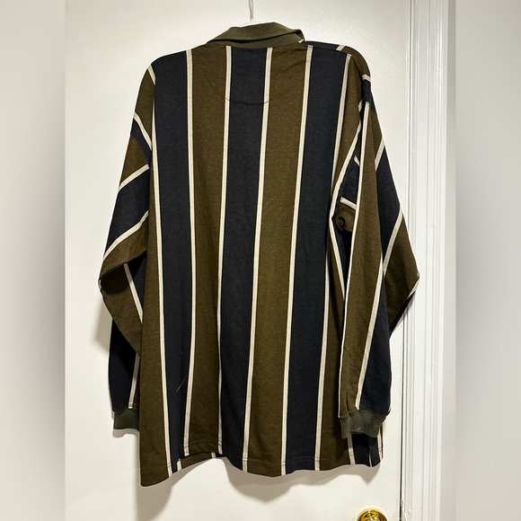 VTG  90s Y2K Mens Sz: XL Ferruche Rugby Top Long Sleeve Vertical Stripe Polo Top - Picture 2 of 12